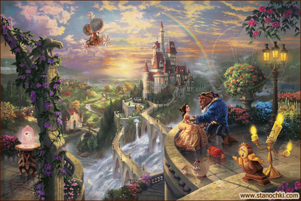 Candamar 52505 Thomas Kinkade Beauty And The Beast Falling In Love        ()