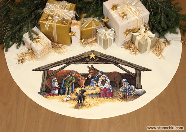 Dimensions 08814 Nativity Scene Tree Skirt      (   Dimensions. The Golden Collection.) ()