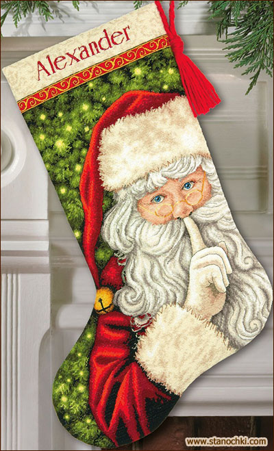 Dimensions Secret Santa Christmas Stocking 70-08938       Dimensions The Golden Collection ()