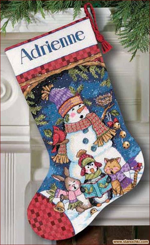     Cute Carolers Stocking (08751)    Dimensions ()