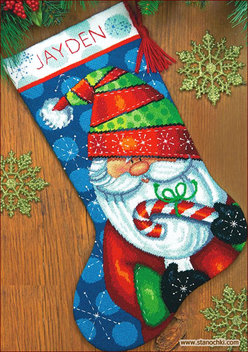      (71-09154) Sweet Santa Stocking    Dimensions ()