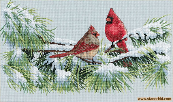 Dimensions 35178   Winter Cardinals    Dimensions ()