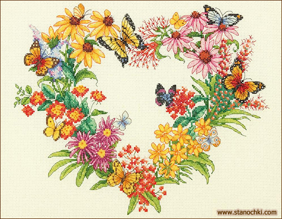 Dimensions 70-35336 Wildflower Wreath ����� �� ������� ������ ����� ��� ������� Dimensions (����)